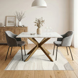 Beige Abstract Wave Neutral Area Rug