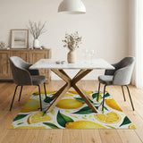 Sunny Yellow Sunny Lemon Fruit Pattern Area Rug