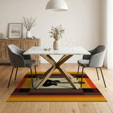 Black Acoustic Guitar Multi-Color Plaid Area Rug
