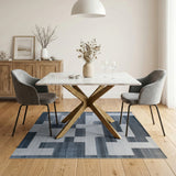 Grey Geometric Modern Modern Grey Geometric Block Area Rug