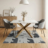 Black Bear Woodland Silhouette Area Rug