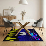 Aurora Borealis Wolf Howling at Moon Forest Rug