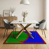 Multi-color and Patterns Geometric Modern Baseball Diamond Field Area Rug