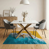 Golden Starfish Coastal Beach Rug