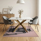 Pink Skeleton Anatomy Area Rug