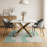 Mint Green Organic Blobs Abstract Area Rug