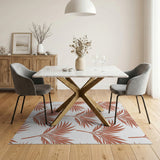 Burnt Orange Palm Frond Area Rug