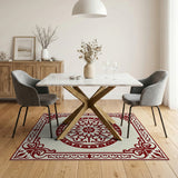 Red Ornate Red Medallion Persian Area Rug