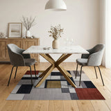 Bold Geometric Block Abstract Area Rug