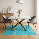 Whimsical Jellyfish Teal Area Rug