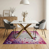 Enchanting Pink Butterfly Floral Area Rug