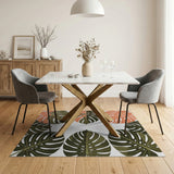 Vibrant Monstera Leaf Area Rug