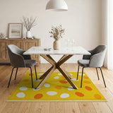 Sunny Yellow Egg Scatter Area Rug