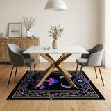 Psychedelic Neon Mushroom Moon Area Rug
