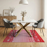 Red Heart Tribal Area Rug