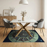 Teal Celestial Mandala Area Rug