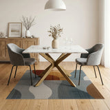 Abstract Wavy Multi-Color Area Rug