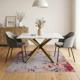 Blush Pink Blush Peony Floral Vintage Area Rug