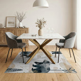 Dreamy Watercolor Bear Family Area Rug