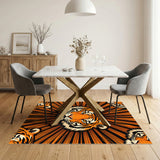 Orange Tiger Burst Area Rug