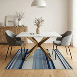Blue Striped Coastal Area Rug