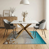 Coastal Ocean Waves Seashell Area Rug