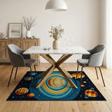 Pixel Art Space Planets Area Rug