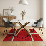 Watermelon Slice Grid Area Rug