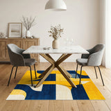Geometric Modern Bold Yellow Geometric Area Rug