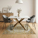 Opulent Gold Mandala Persian Area Rug