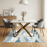 Coastal Anchor Starfish Blue Area Rug