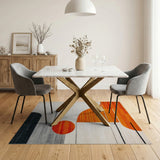 Bold Orange Bold Orange Geometric Abstract Area Rug