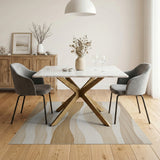 Beige Abstract Wave No. 4 Area Rug