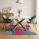 Vibrant Pink Geometric Modern Area Rug