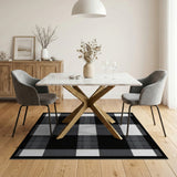 Black and White Rustic Farmhouse Black White Checkered Rustic Farmhouse Rug