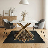 Gold and Silver Opulent Gold Mandala Area Rug