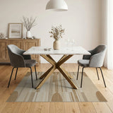 Beige and Neutral Beige Geometric Abstract Woven Area Rug