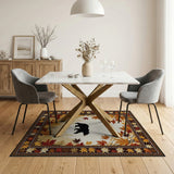 Majestic Black Bear Autumn Forest Rug