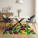 ODIKA Fruit Garden Washable Area Rug - Non-Slip Low Pile Kitchen & Dining Decor