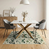 Green Emerald Butterfly Garden Area Rug