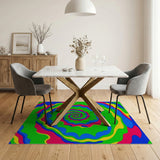 Multi-color and Patterns Hypnotic Multi-Color Spiral Abstract Area Rug