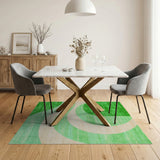 Abstract Green Curve Area Rug