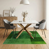 Vibrant Green Patchwork Geometric Area Rug