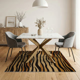Brown and Tan Tiger Stripe Brown Tan Area Rug