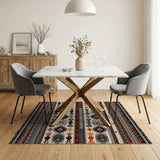 Southwestern Orange Geometric Tribal Rug