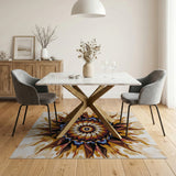 Radiant Sunburst Mandala Area Rug