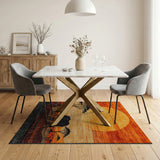 Savanna Elephant Sunset Silhouette Rug
