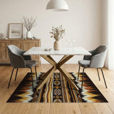 Brown Tan Southwestern Zigzag Geometric Rug