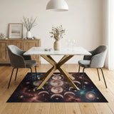 Celestial Moon Phases Cosmic Area Rug