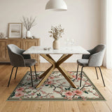 Pink Vintage Pink Cherry Blossom Floral Rug
